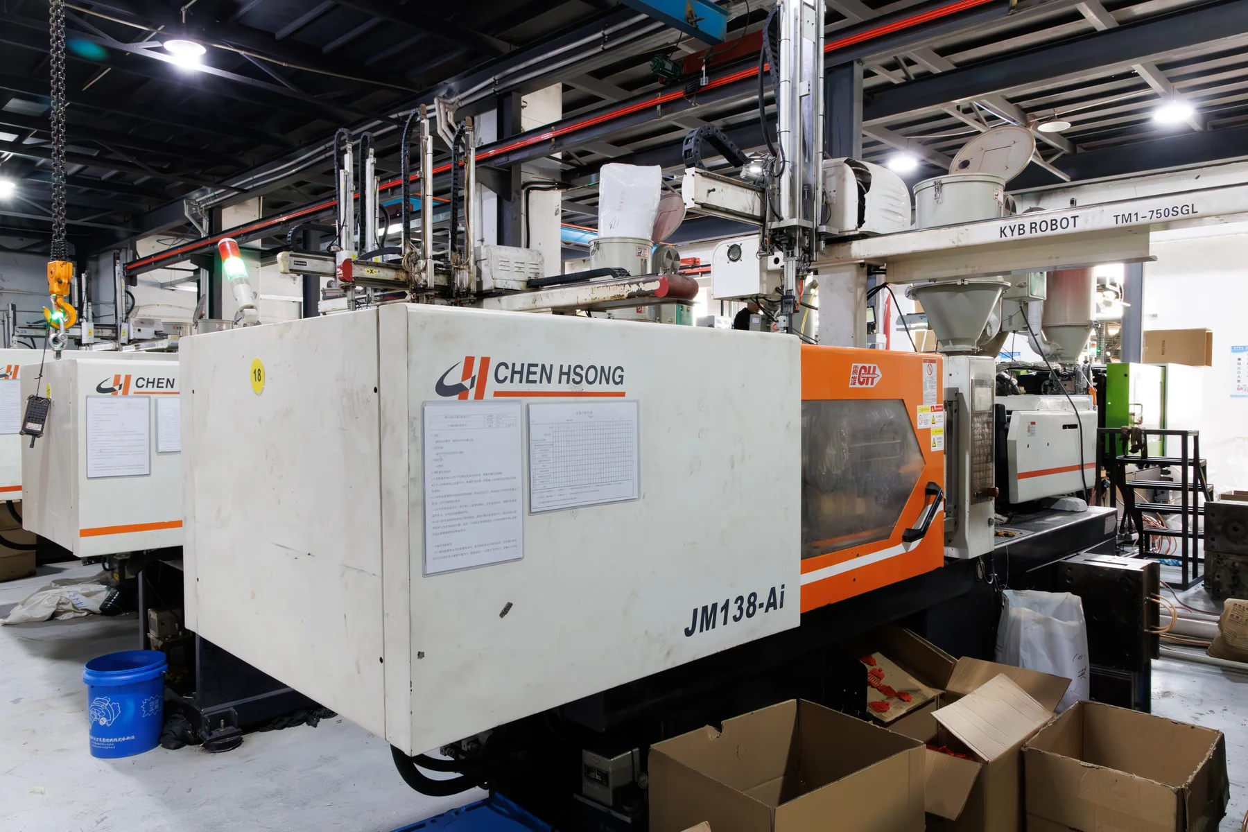 Injection molding machines in the BOFEI factory workshop