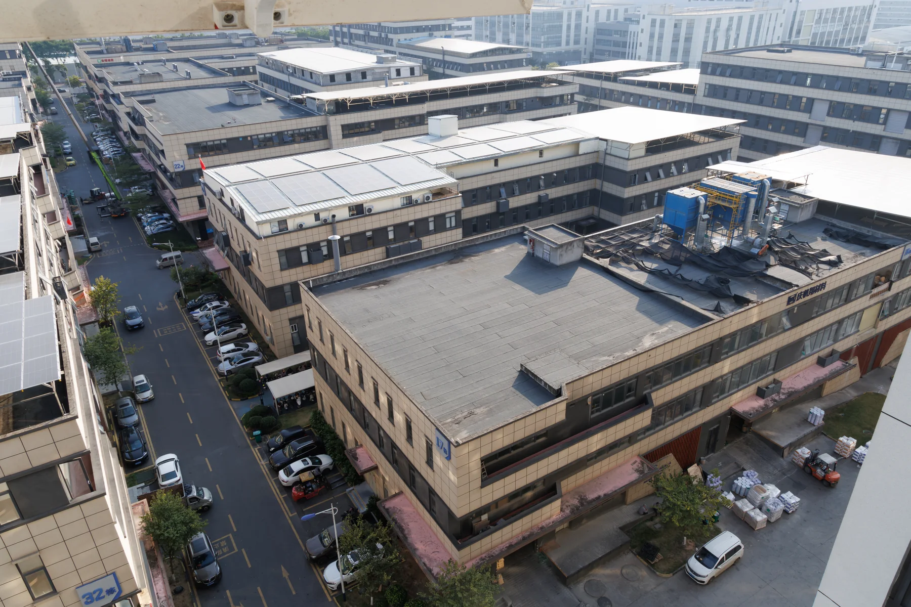 An elevated view of the industrial area around the BOFEI factory